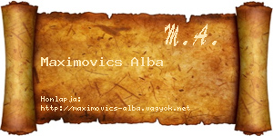Maximovics Alba névjegykártya
